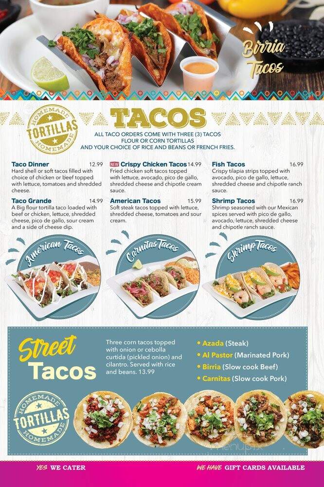 Casa Grande Bar & Grill - Tallahassee, FL menu_pic