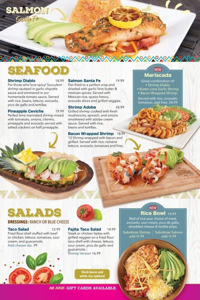 Casa Grande Bar & Grill - Tallahassee, FL menu_pic