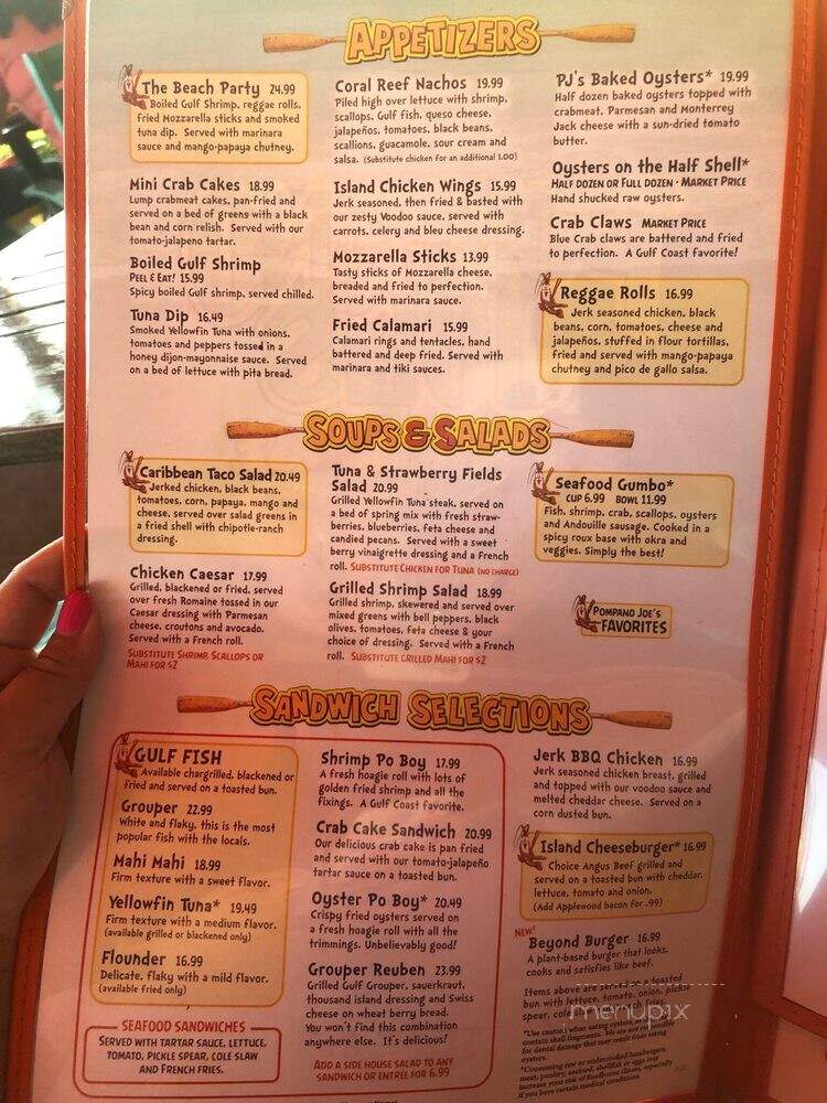 Pompano Joe's - Panama City Beach, FL menu_pic