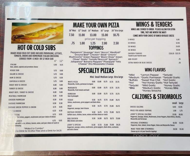 Jerry's Pizza and Subs - Altamonte Springs, FL menu_pic