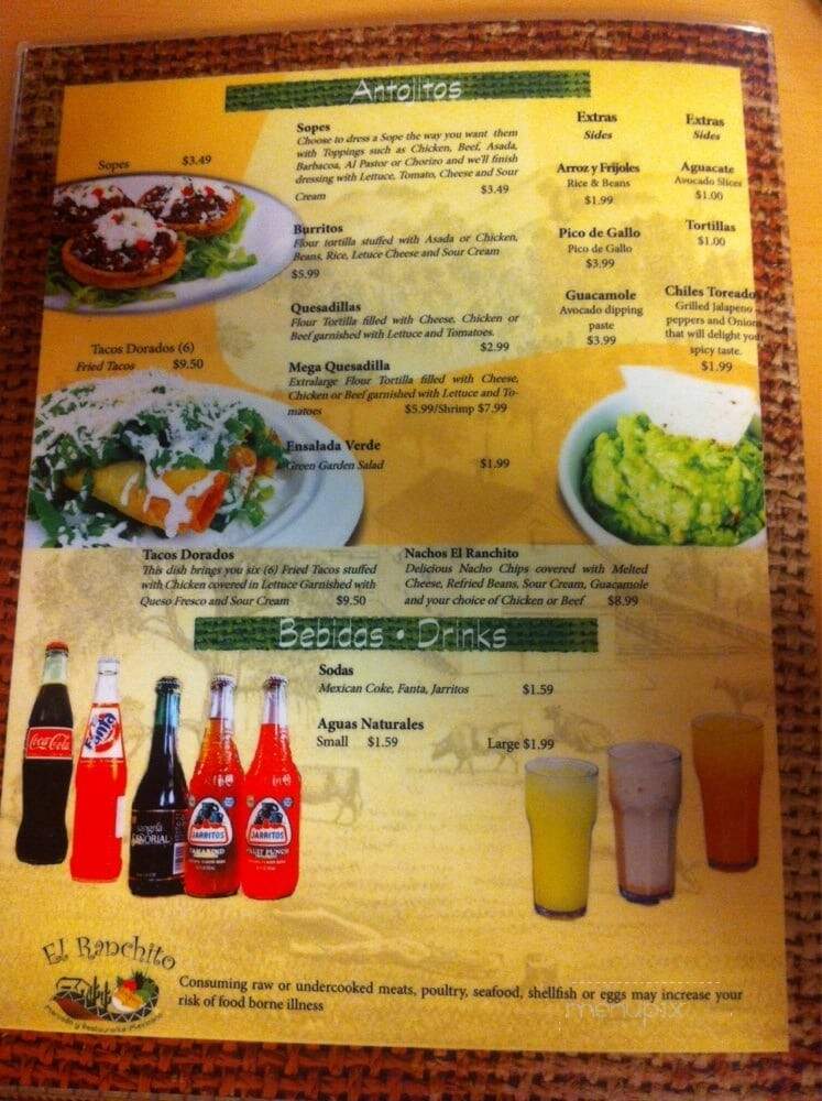 El Ranchito Mexican Restaurant - Orlando, FL menu_pic
