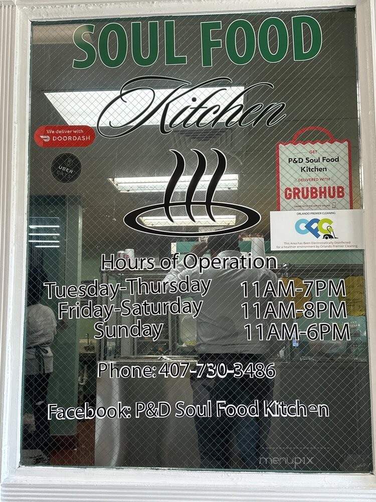 P&D Soul Food Kitchen - Orlando, FL menu_pic