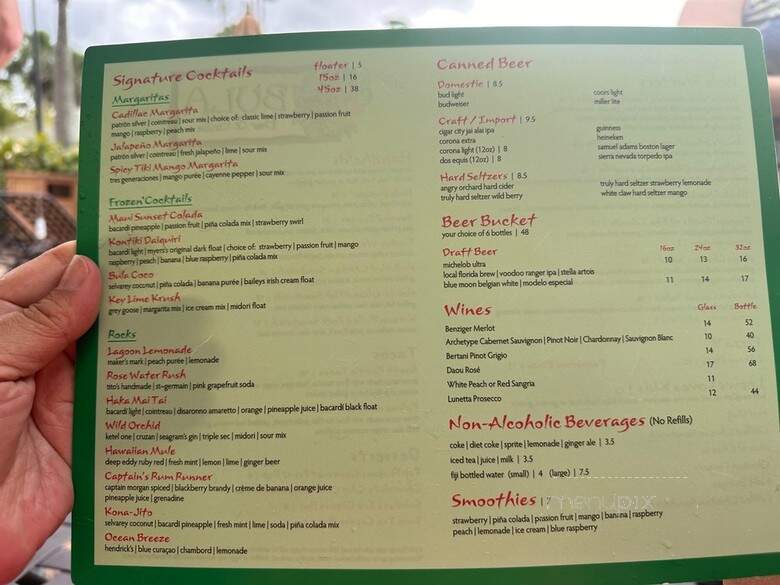 Bula Bar & Grille - Orlando, FL menu_pic