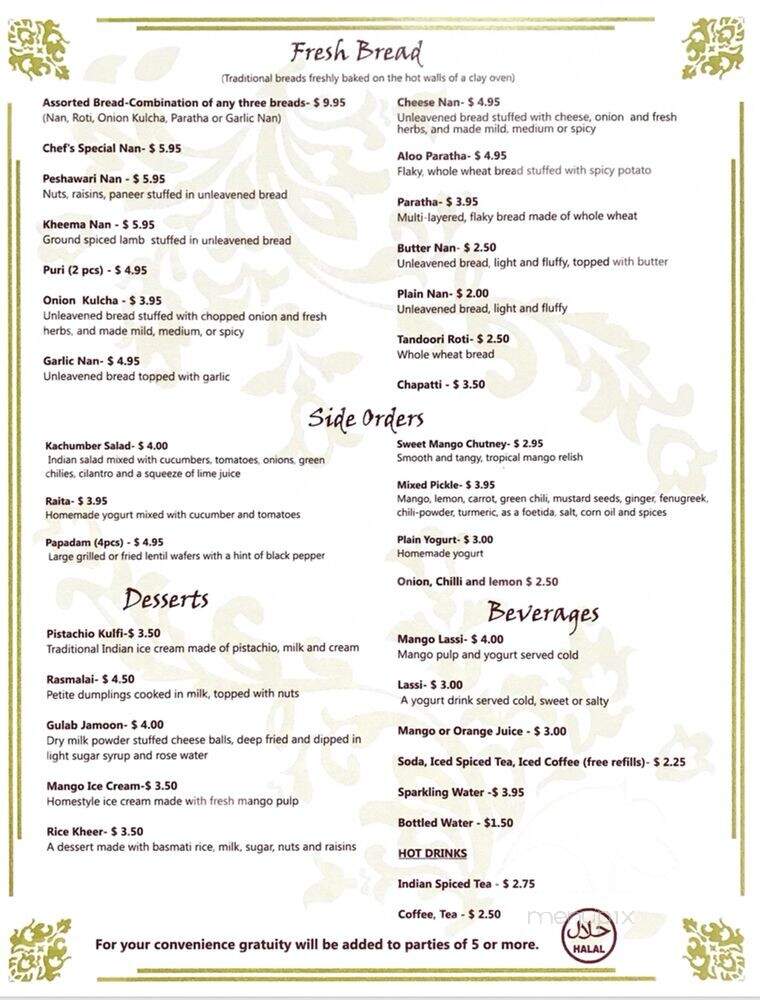 Darbar - Orlando, FL menu_pic