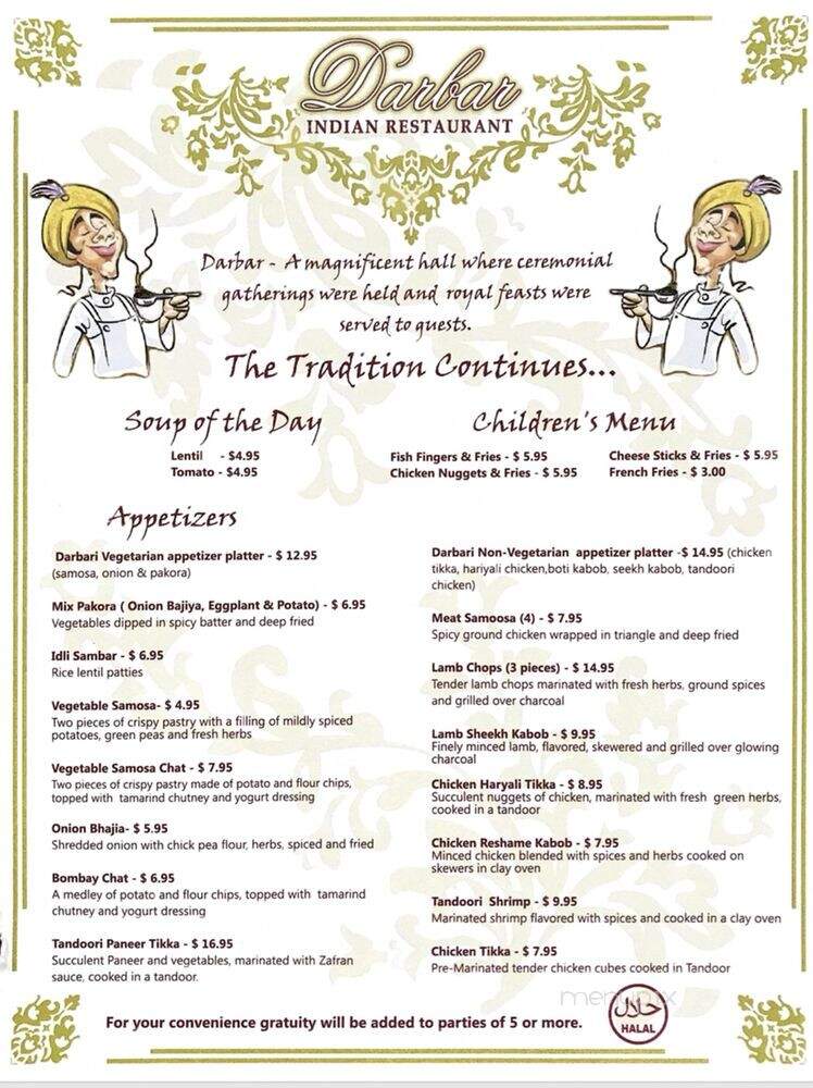 Darbar - Orlando, FL menu_pic