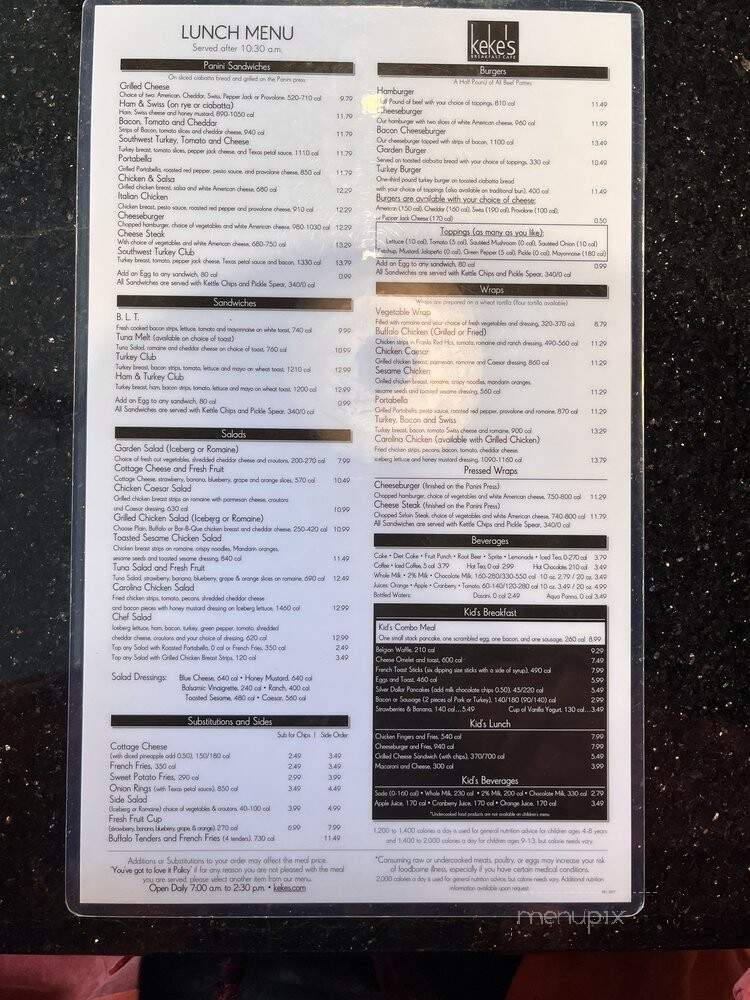 Keke's Breakfast Cafe - Ocoee, FL menu_pic