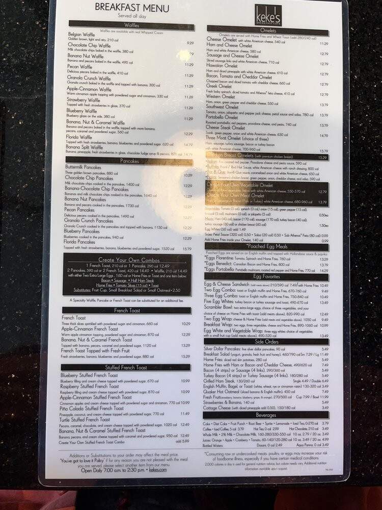Keke's Breakfast Cafe - Ocoee, FL menu_pic