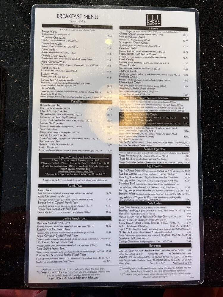 Keke's Breakfast Cafe - Ocoee, FL menu_pic