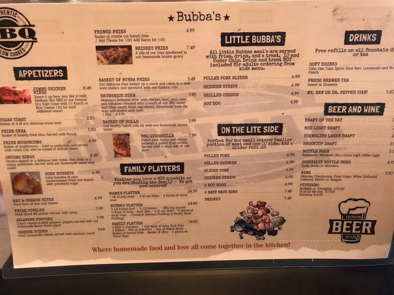 Bubba's Backyard BBQ - Melbourne, FL menu_pic