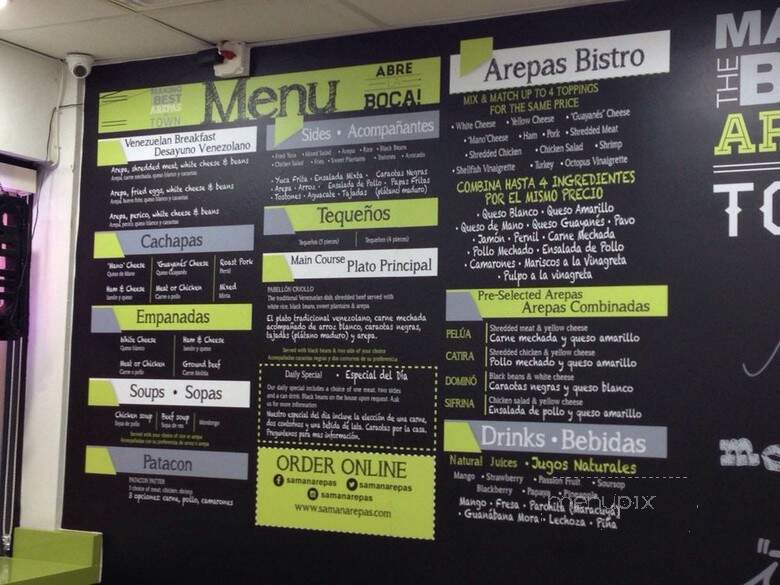 Saman Arepas Bistro - Doral, FL menu_pic