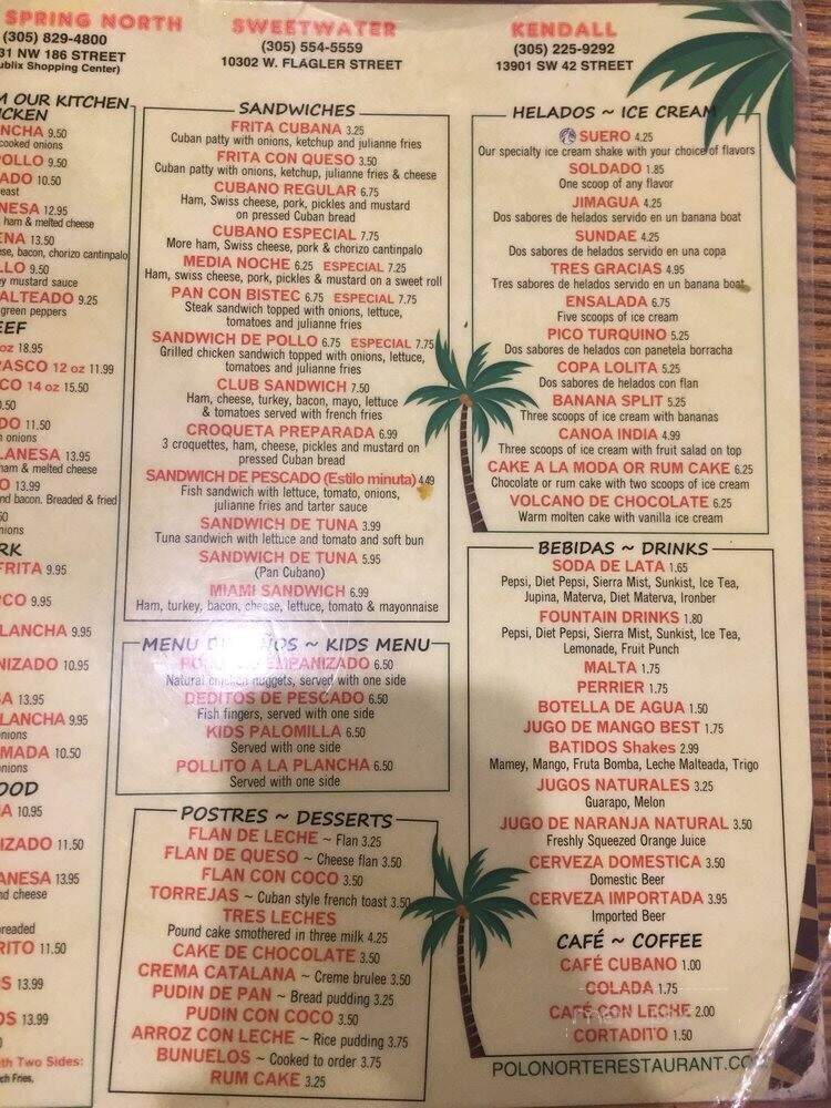 Polo Norte - Miami, FL menu_pic