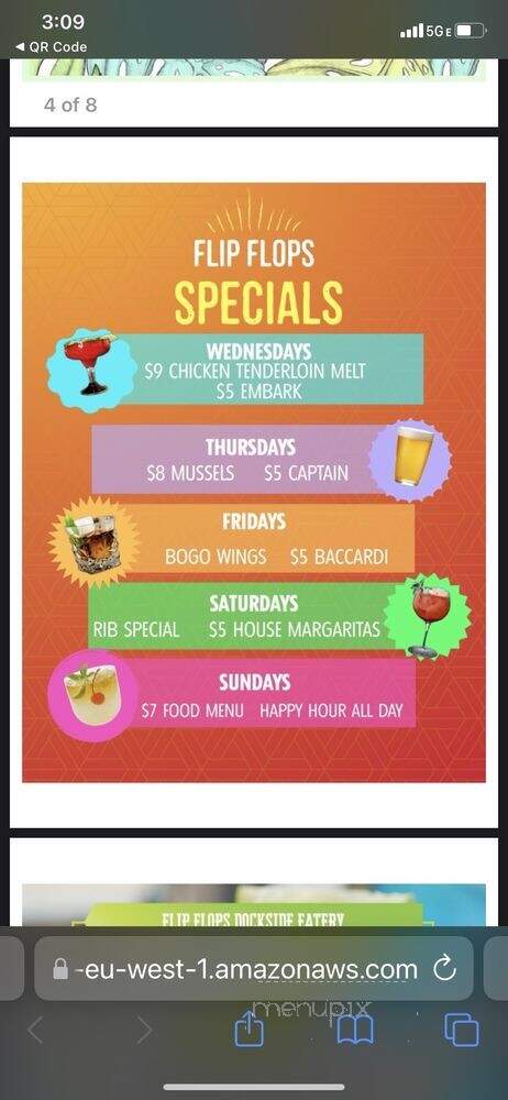 Flip Flops Dockside Eatery - Fort Lauderdale, FL menu_pic