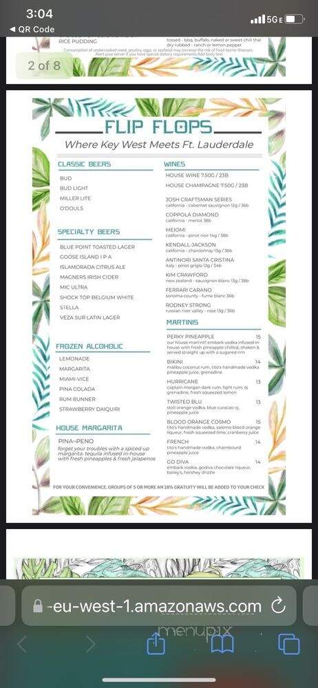 Flip Flops Dockside Eatery - Fort Lauderdale, FL menu_pic