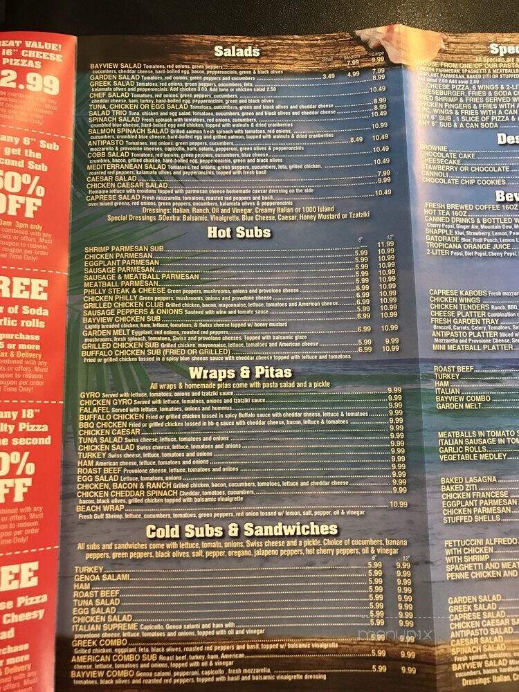 Bayview Pizza & Grill - Fort Lauderdale, FL menu_pic