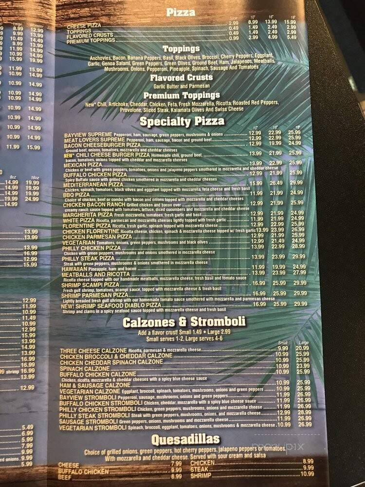 Bayview Pizza & Grill - Fort Lauderdale, FL menu_pic
