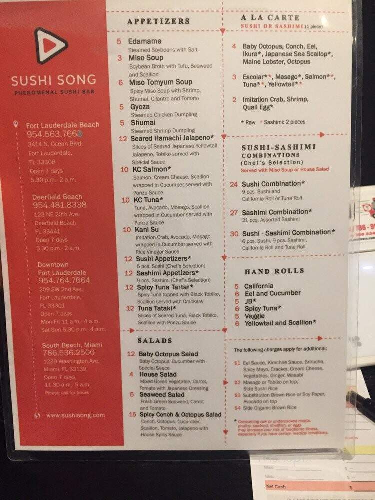 Sushi Song - Deerfield Beach, FL menu_pic