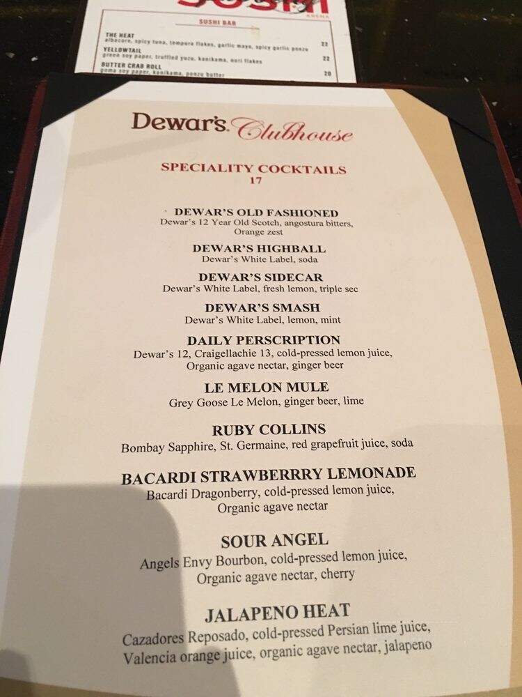 Dewar's 12 Clubhouse - Miami, FL menu_pic