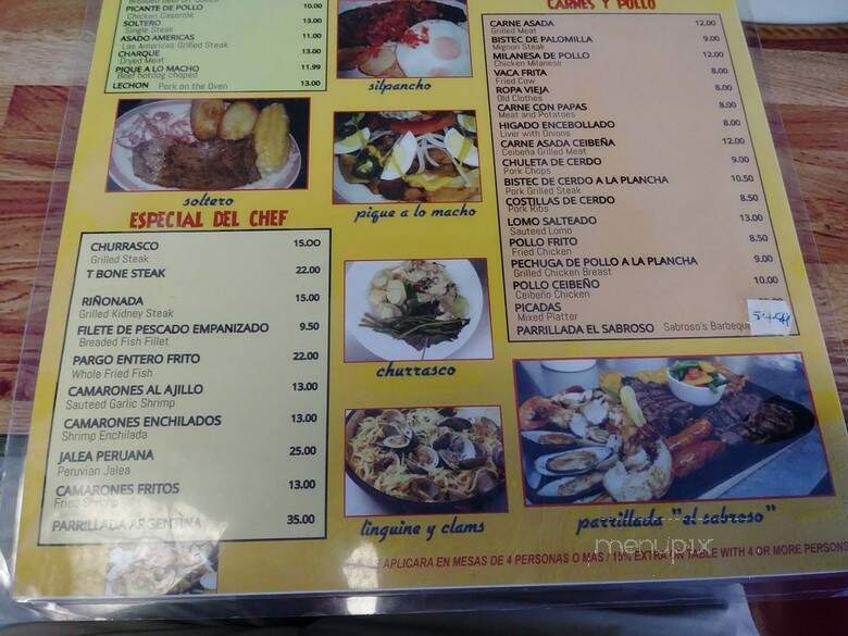 Restaurante Boliviano Las Americas - Miami, FL menu_pic