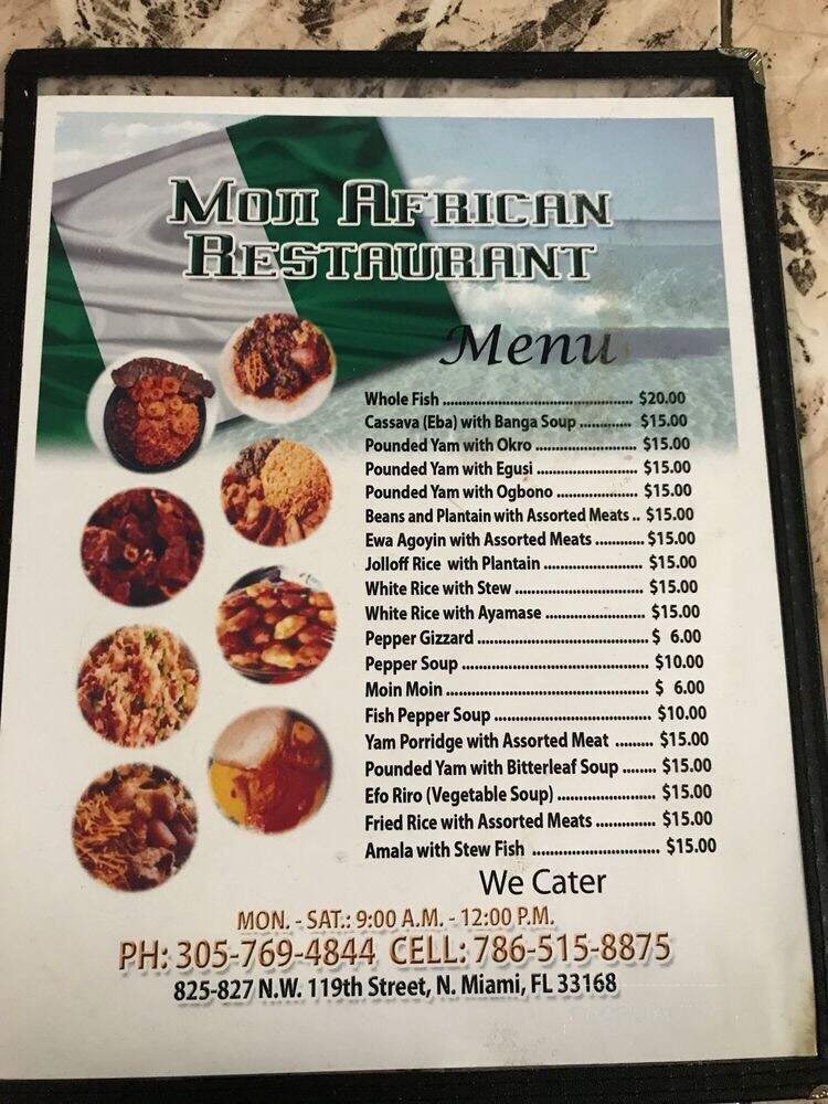 Moji African Restaurant - Miami, FL menu_pic