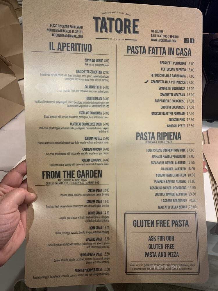 Tatore - North Miami, FL menu_pic