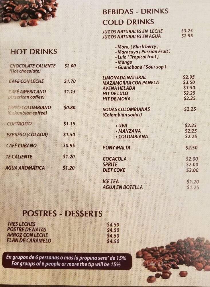 Con Sabor A Cafe - Miami, FL menu_pic