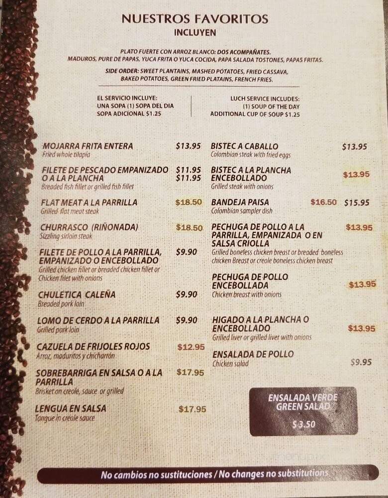 Con Sabor A Cafe - Miami, FL menu_pic