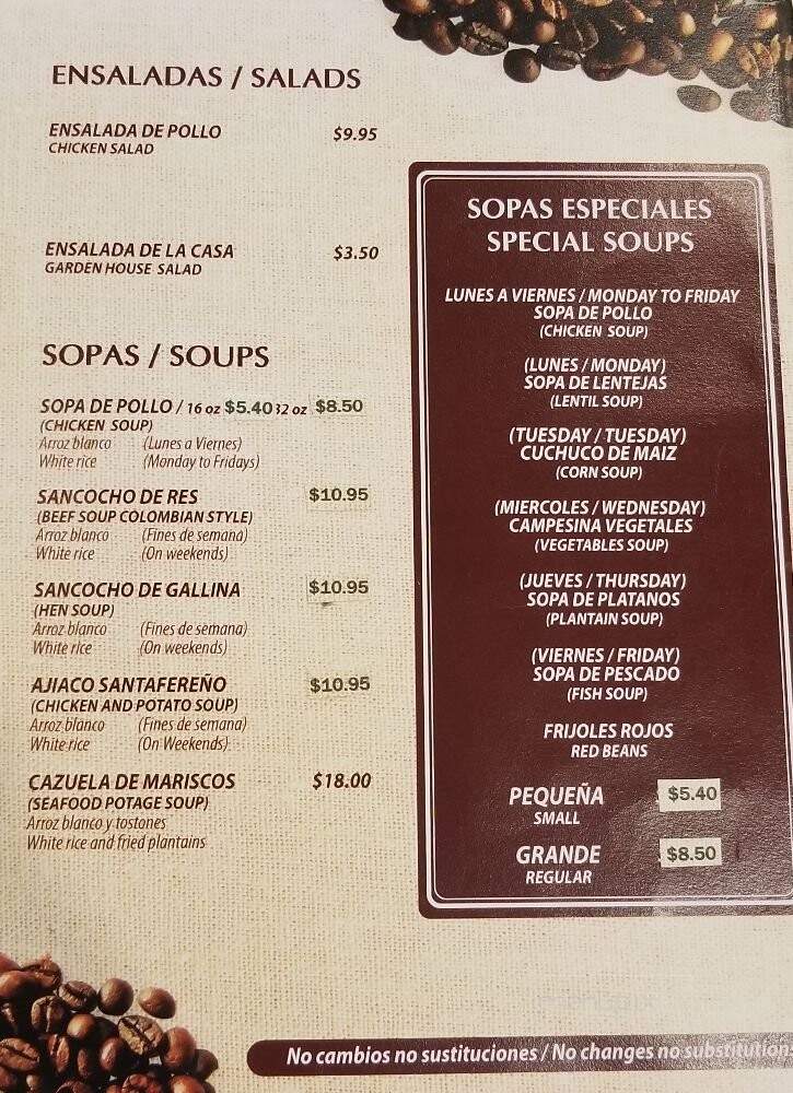 Con Sabor A Cafe - Miami, FL menu_pic