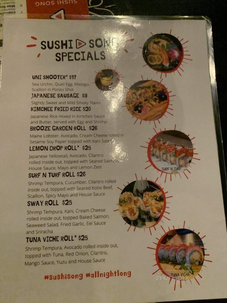 Sushi Song - Fort Lauderdale, FL menu_pic