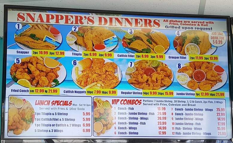 Snappers Fish and Chicken - Fort Lauderdale, FL menu_pic