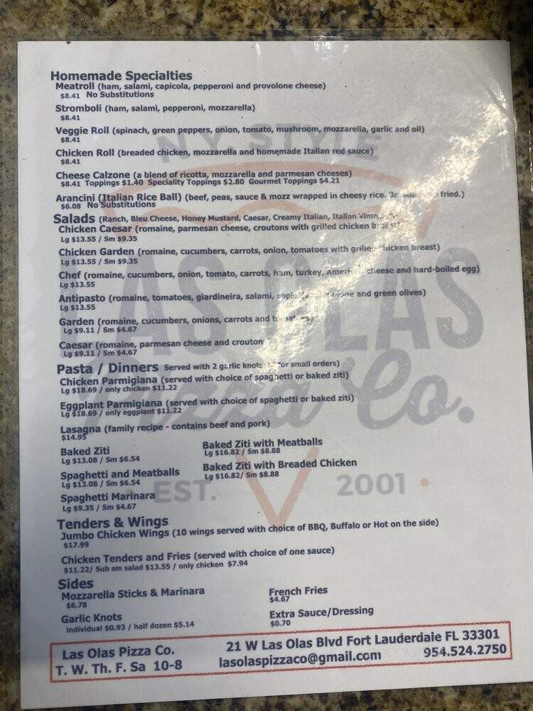 Las Olas Riverfront Pizza - Fort Lauderdale, FL menu_pic