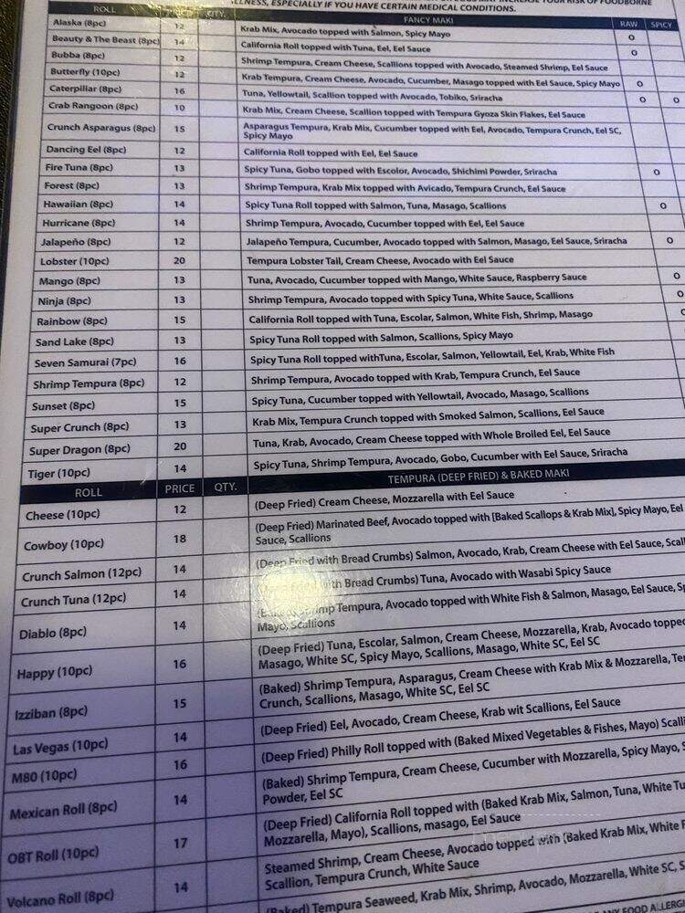 Izziban Sushi & BBQ - Lauderhill, FL menu_pic