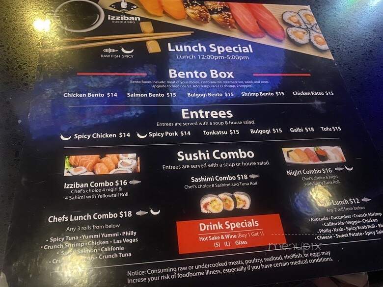 Izziban Sushi & BBQ - Lauderhill, FL menu_pic