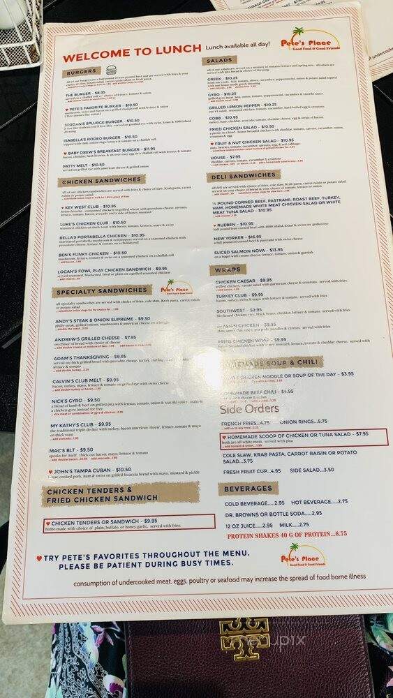 Pete's Place - West Palm Beach, FL menu_pic
