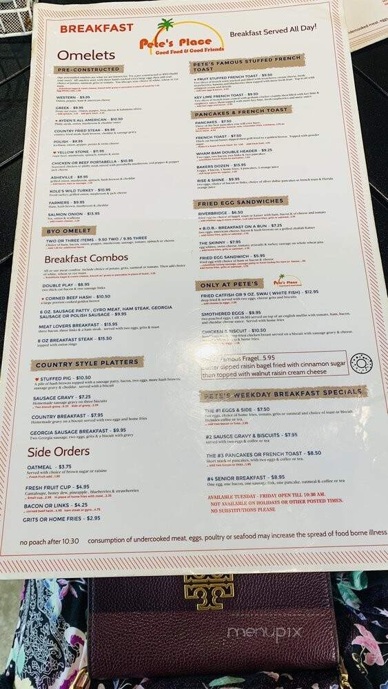 Pete's Place - West Palm Beach, FL menu_pic