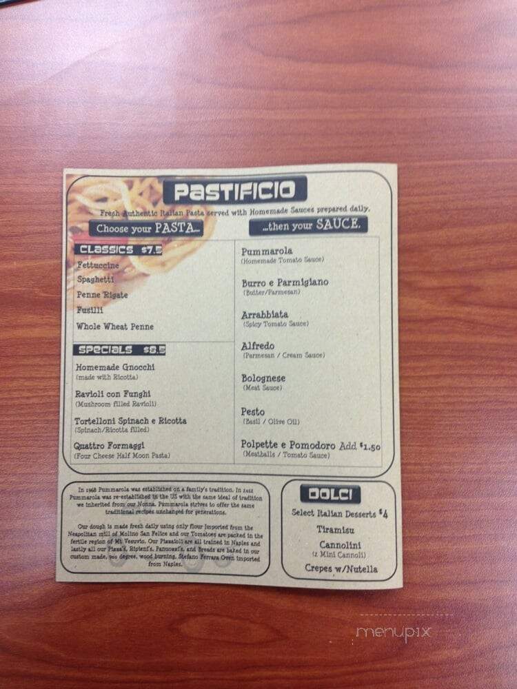 Pummarola Pastificio Pizzeria - Boca Raton, FL menu_pic