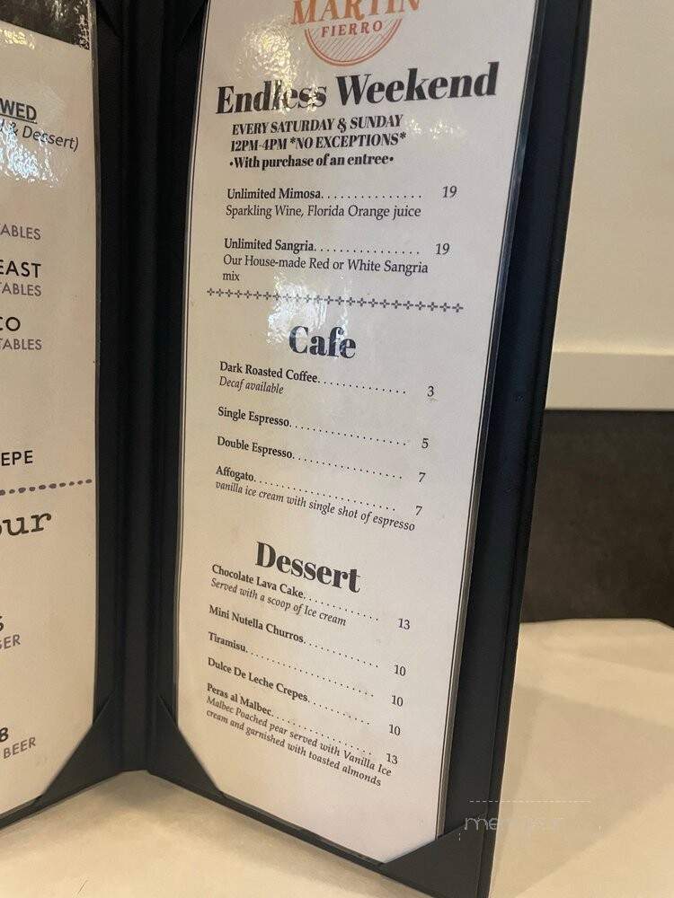 Martin Fierro - Naples, FL menu_pic