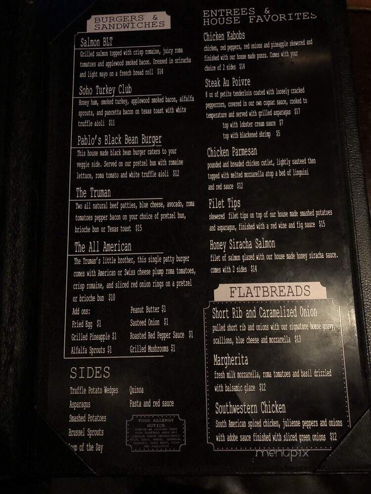 The Soho Backyard - Tampa, FL menu_pic