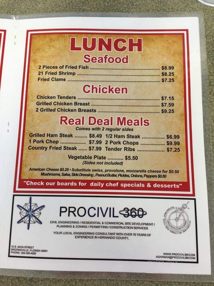 Little Lady Cafe - Brooksville, FL menu_pic