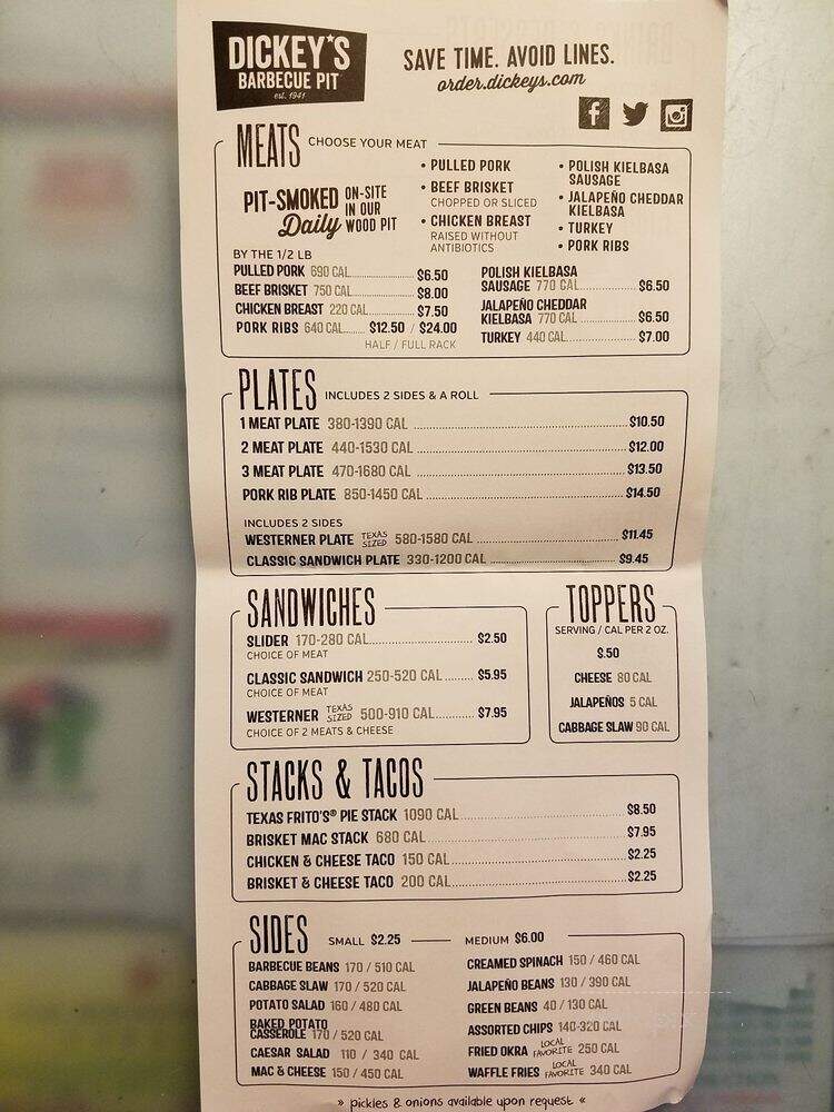 Dickey's Barbecue Pit - St. Petersburg, FL menu_pic