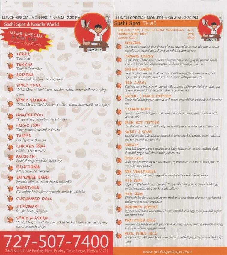 The Sushi Spot - Largo, FL menu_pic