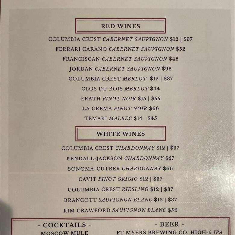 The Boathouse Restaurant - North Captiva Island, FL menu_pic
