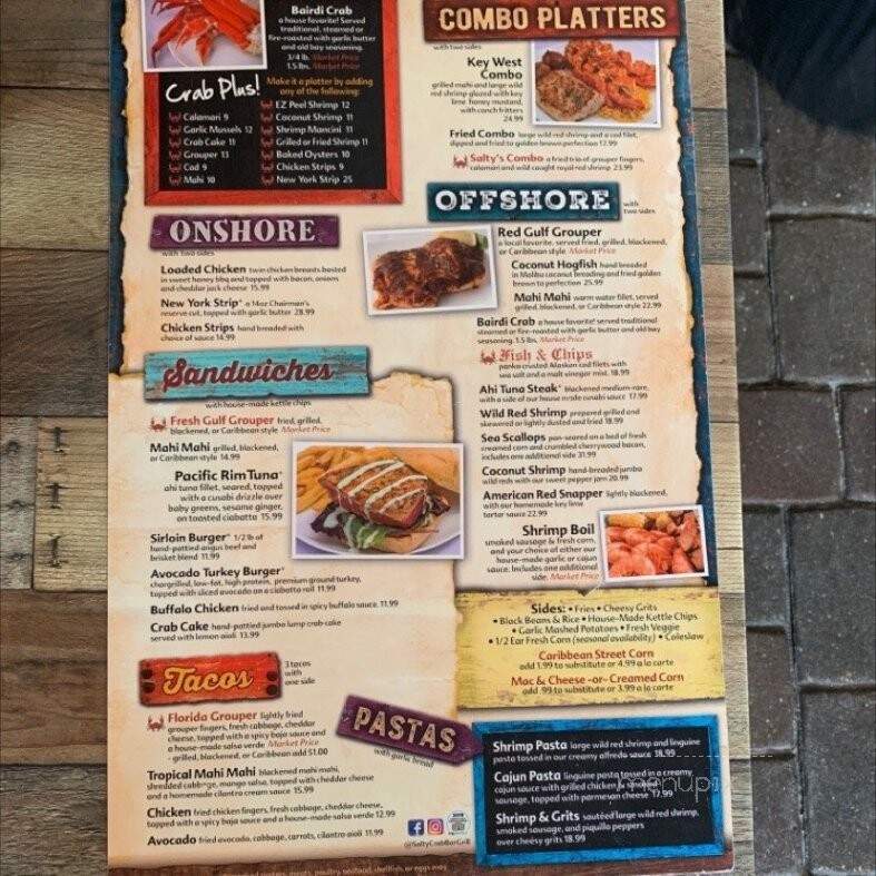 The Salty Crab Bar & Grill - Fort Myers Beach, FL menu_pic