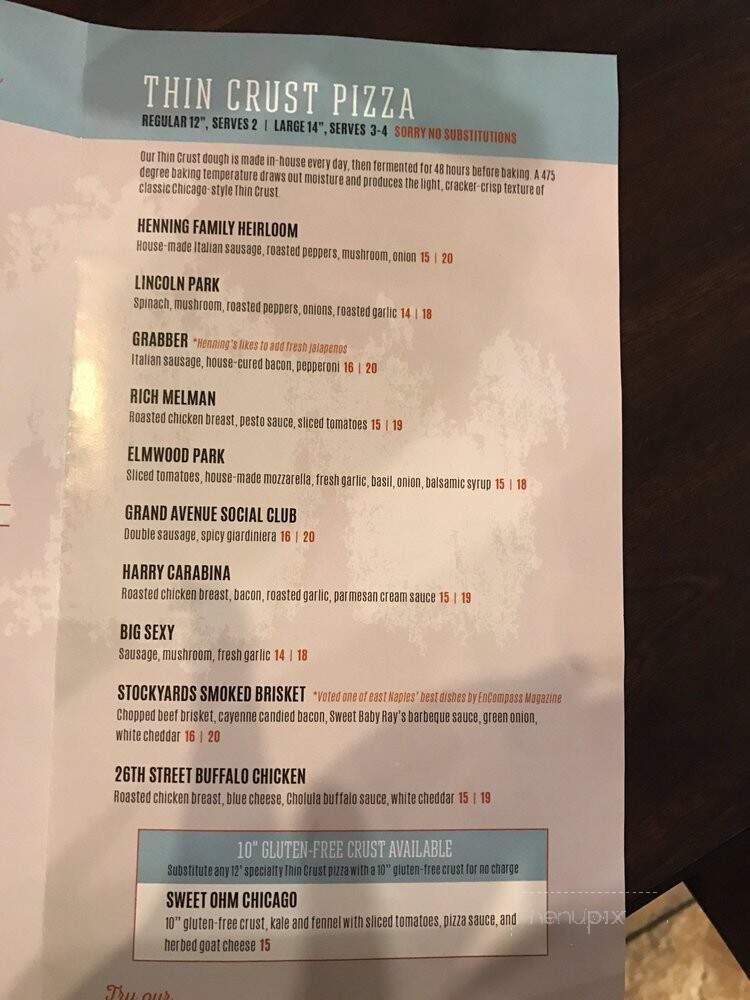Henning's Chicago Kitchen - Naples, FL menu_pic