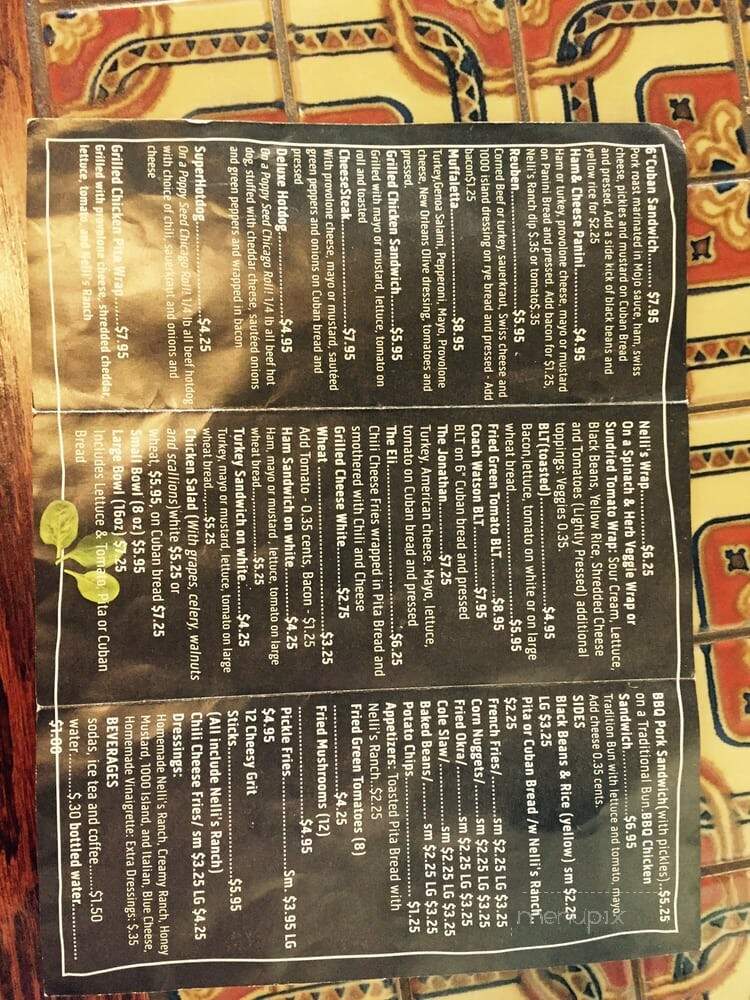 Nelli's - Ashland, AL menu_pic