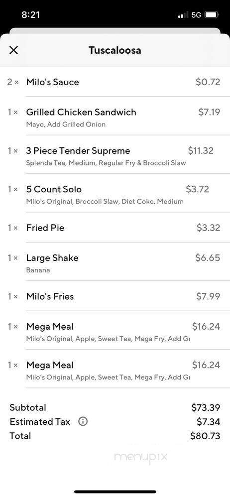 Milo's Hamburgers - Tuscaloosa, AL menu_pic