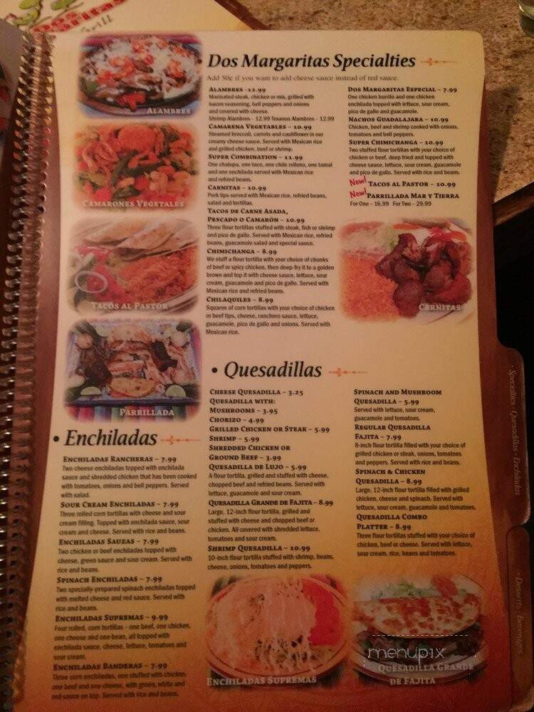 Dos Margaritas - Clarksville, TN menu_pic