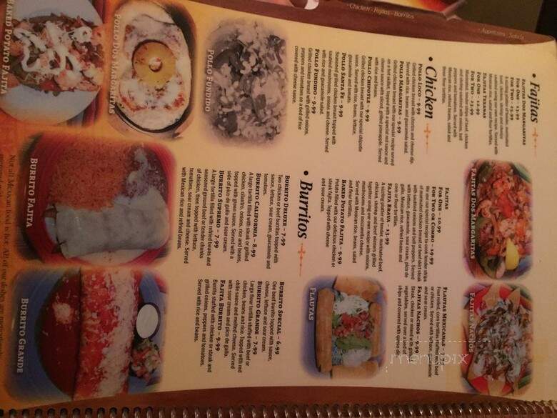 Dos Margaritas - Clarksville, TN menu_pic