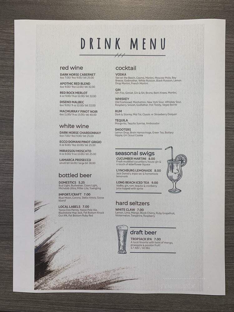 1112 Urban Grille - Nashville, TN menu_pic