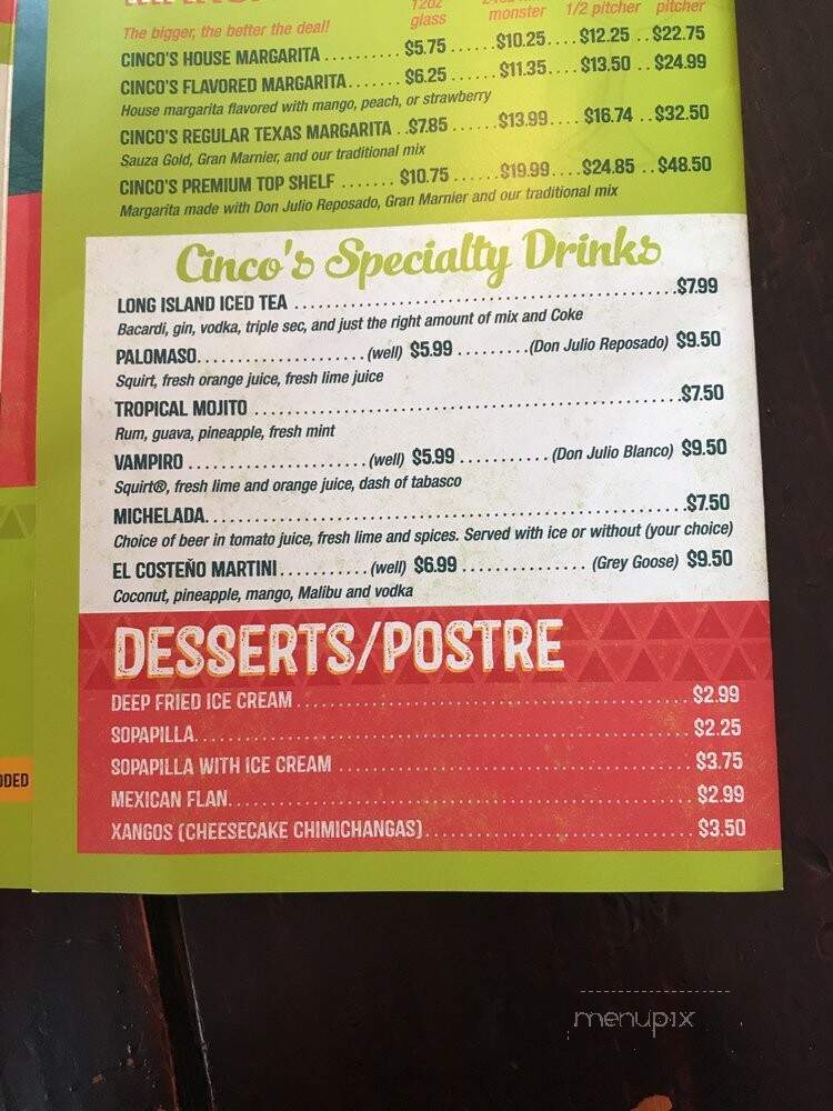 Cinco de Mayo - Murfreesboro, TN menu_pic