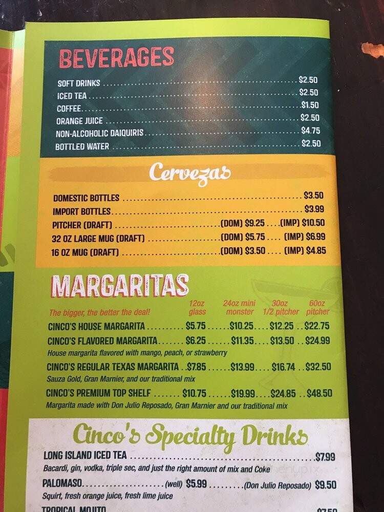 Cinco de Mayo - Murfreesboro, TN menu_pic